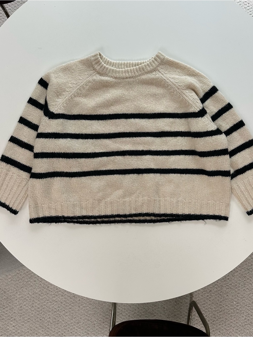 Cream + Black Striped Wool Blend Sweater XL Rita Ora x Primark Collab
